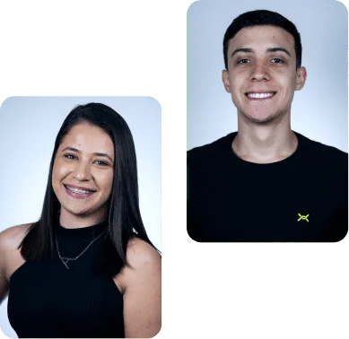 Foto de duas pessoas sorrindo