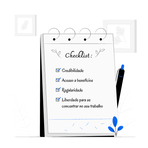 ilustração de um caderno com checklist