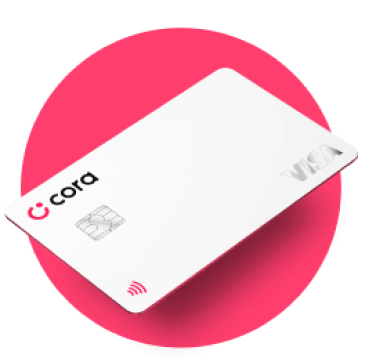 imagem de um cartão de crédito com a logo da Cora