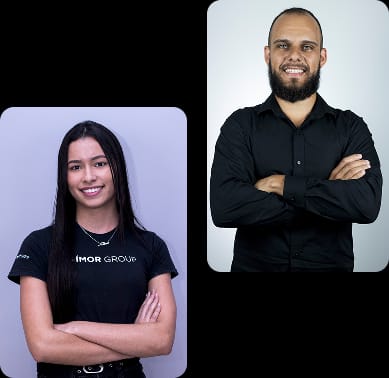 Foto de duas pessoas sorrindo